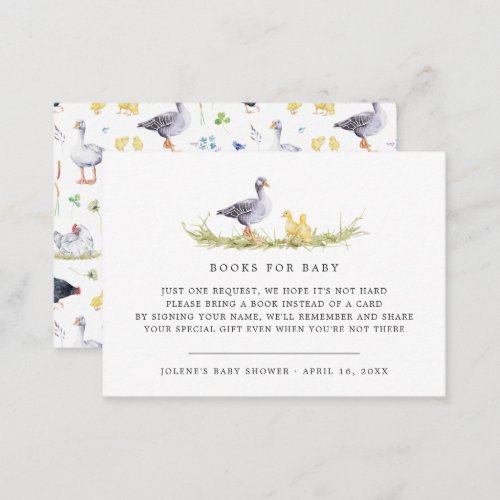 Book Request  Rustic Farmhouse Baby Shower Enclosure Card