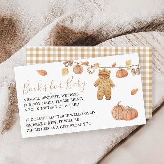Book Request Rustic Pumpkin Fall Baby Shower Enclosure Card