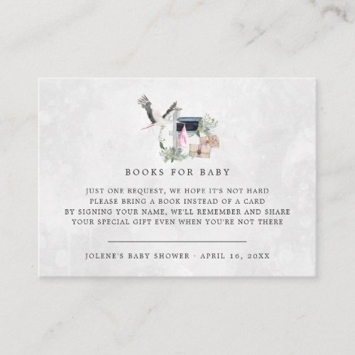 Book Request  Stork Delivery Baby Shower Enclosure Card