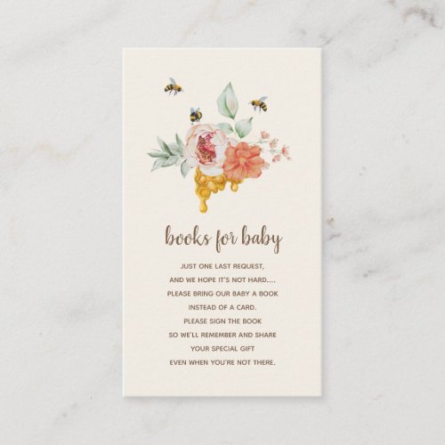 Book Request Sweet As Can Bee Honey Baby Shower Enclosure Card