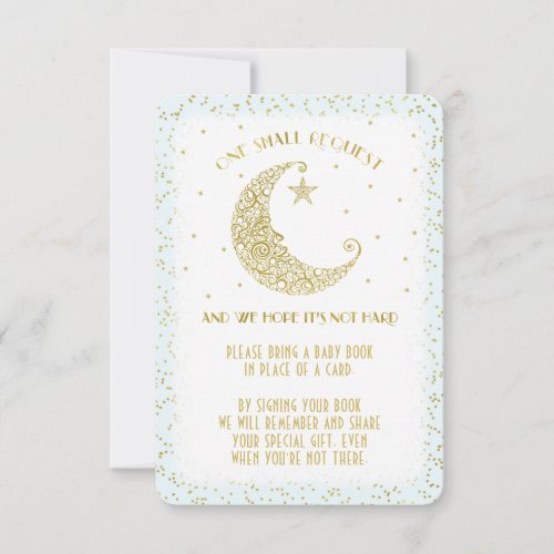 Book Request Twinkle Little Star Baby Shower Blue Invitation