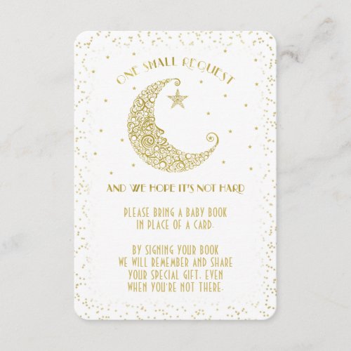 Book Request Twinkle Little Star Baby Shower Gold Enclosure Card