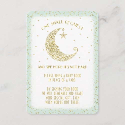 Book Request Twinkle Little Star Baby Shower Mint Enclosure Card