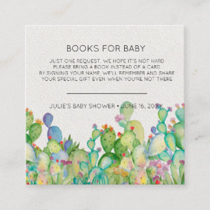 Book Request   Watercolor Cacti Baby Shower Insert