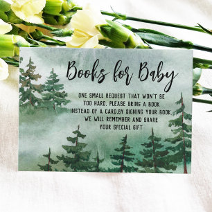 Book Request Watercolor Woodland Baby Shower Enclosure Card
