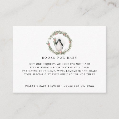 Book Request  Winter Friends Baby Shower Enclosure Card