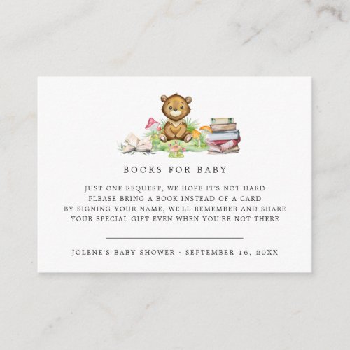 Book Request  Woodland Forest Baby Animals Enclosure Card