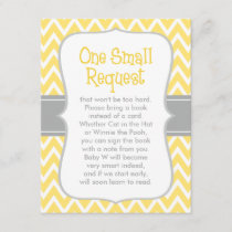Book Request Yellow and Gray Chevron Baby Shower Enclosure Card