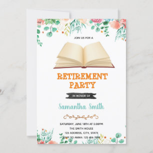 Book retirement party invitation