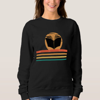 Book Retro Sunset For Book Nerd Library Reading Vi Sweatshirt