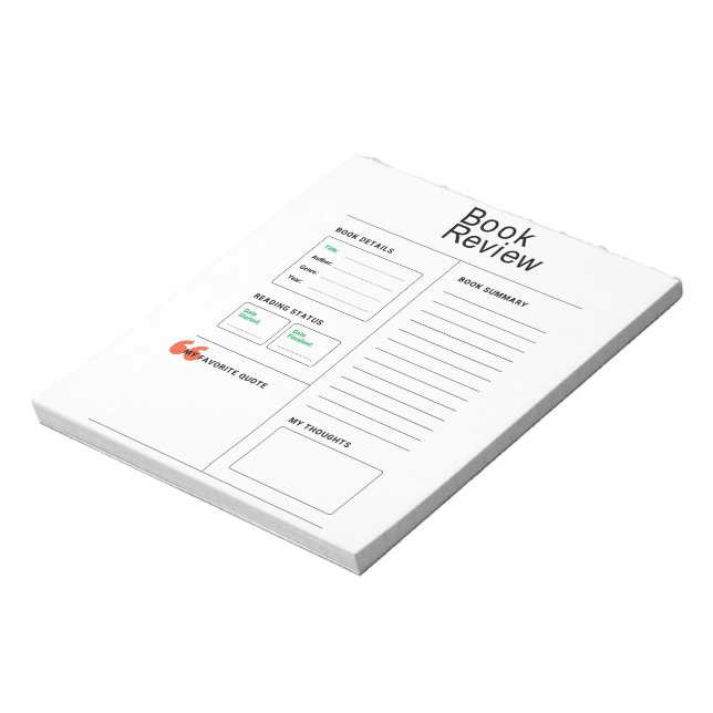 Book Review Notepad (Rotated)