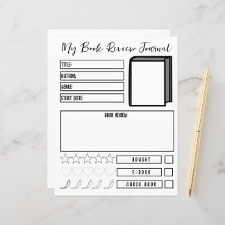 Book Review Planner Reading Journal Neutral
