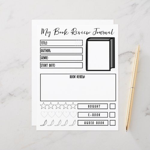  Book Review Planner Reading Journal Neutral