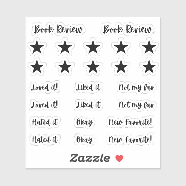 Book Review Reading Journal Stickers (Sheet)