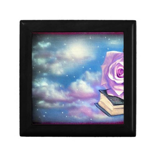 Book  Rose Clouds Background Gift Box