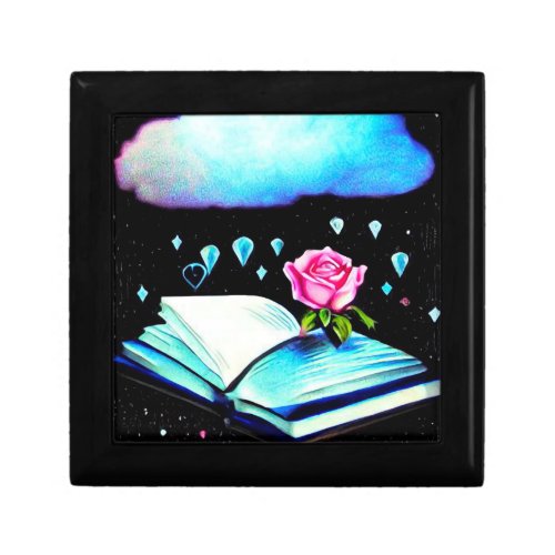 Book Rose  Diamond Rain Cloud Gift Box