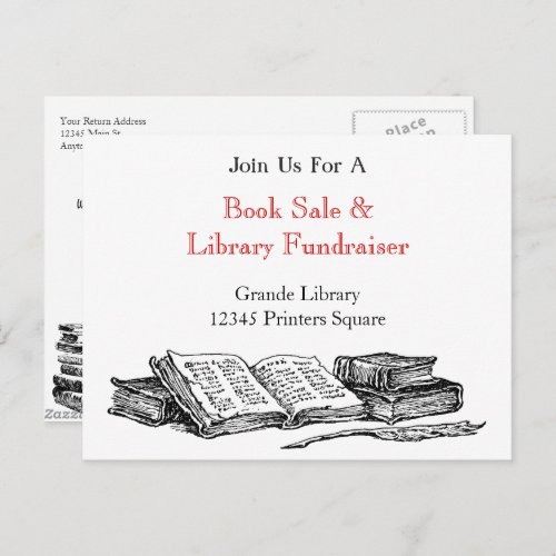 Book Sale Editable Marketing Promotional Postcard