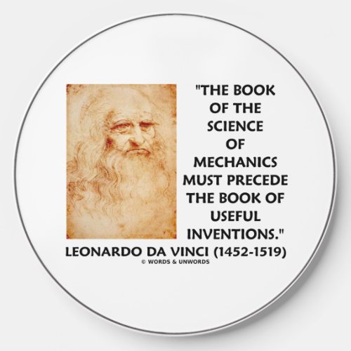 Book Science Mechanics Precede Inventions da Vinci Wireless Charger