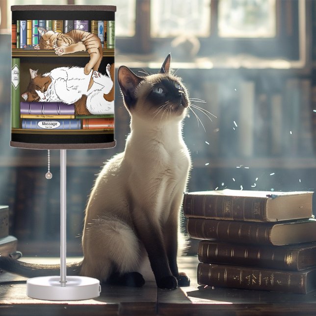 Book Shelf Cats Library Table Lamp (Creator Uploaded)
