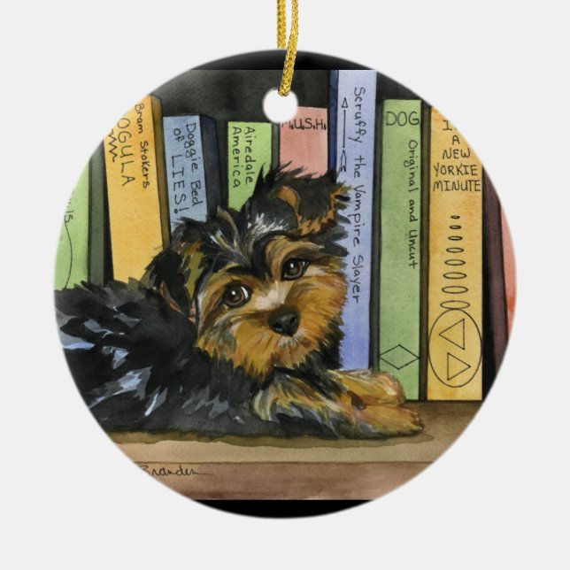 Book Shelf Cutie Ceramic Ornament (Front)