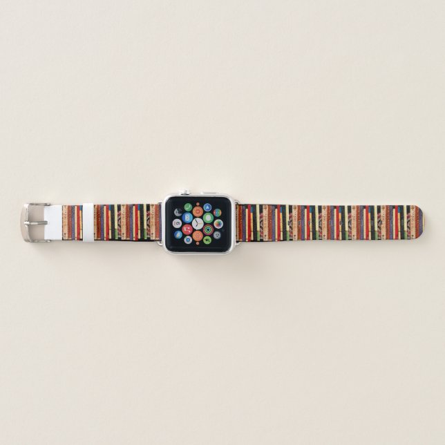 Book Shelves Abstract Apple Watch Band (Front)