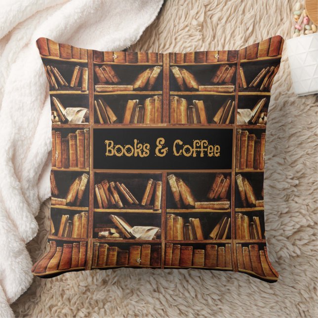 Book Shelves Throw Pillow (Blanket)