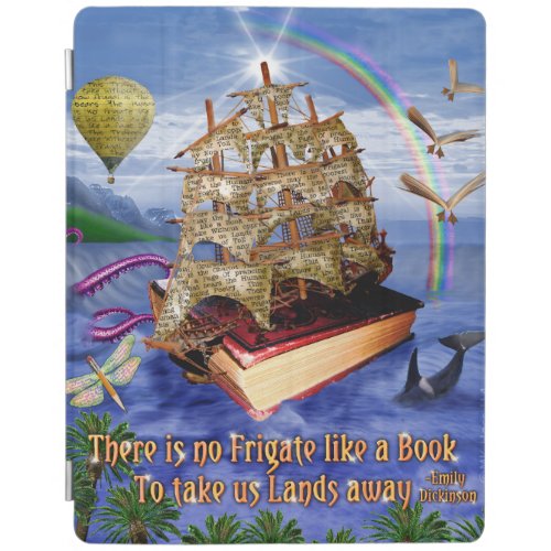 Book Ship Ocean Scene with Emily Dickinson Quote iPad Smart Cover