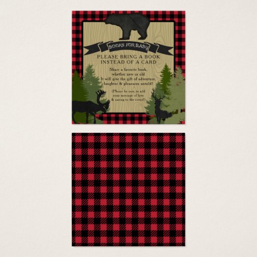 Book Shower Lumberjack Plaid Boy Bear Deer Plaid (Front & Back)