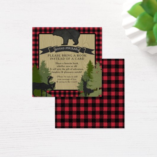 Book Shower Lumberjack Plaid Boy Bear Deer Plaid (Desk)