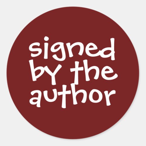 Book Signed By The Author Promo Classic Round Sticker