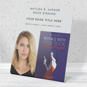 Book Signing   Author Book Cover Promotional Pedestal Sign