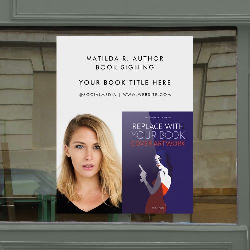 Book Signing  Author Book Cover Promotional Window Cling