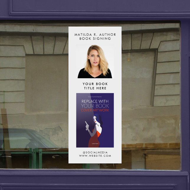 Book Signing | Author Cover Artwork Promotional Window Cling (Creator Uploaded)