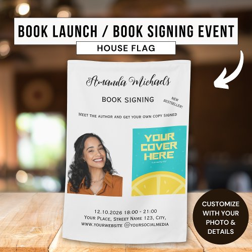 Book Signing Author Writer Book Launch Bestseller House Flag