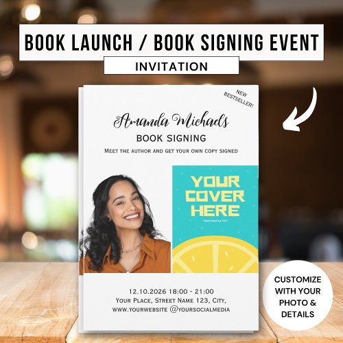 Book Signing Author Writer Book Launch Bestseller Invitation