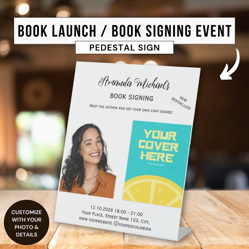 Book Signing Author Writer Book Launch Bestseller Pedestal Sign