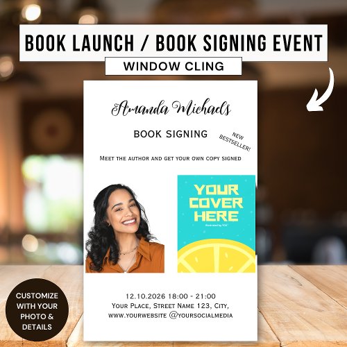 Book Signing Author Writer Book Launch Bestseller Window Cling