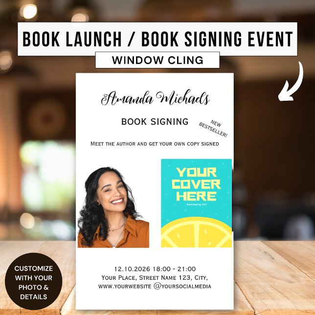 Book Signing Author Writer Book Launch Bestseller Window Cling (Creator Uploaded)