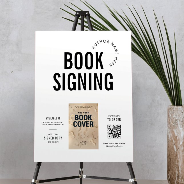 Book Signing Event Meet The Author QR Code Minimal Foam Board (Creator Uploaded)