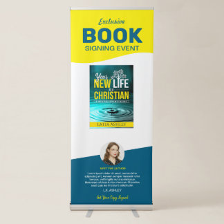 Book Signing Event Vertical Retractable Banner