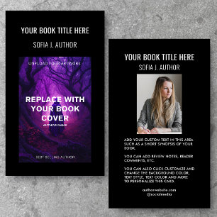 Book Signing Launching l Writer Author Photo Black Business Card