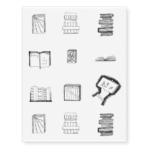 Book Sketches Temporary Tattoos