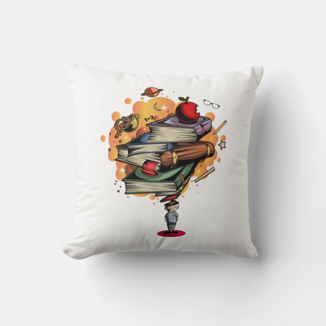 Book Smart  Throw Pillow (Front)