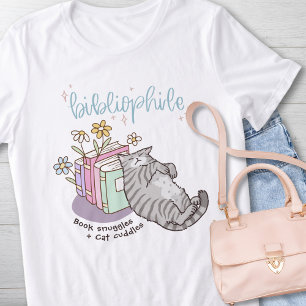 Book Snuggles & Cat Cuddles, Cats and Books Lover Tri-Blend Shirt