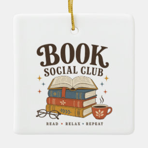 Book Social Club Ceramic Ornament