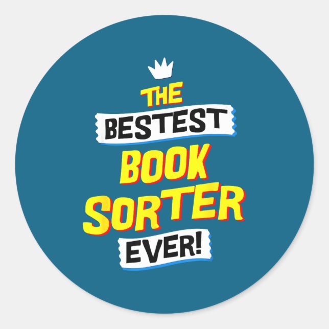 Book Sorter, Funny Job Occupation  Classic Round Sticker (Front)