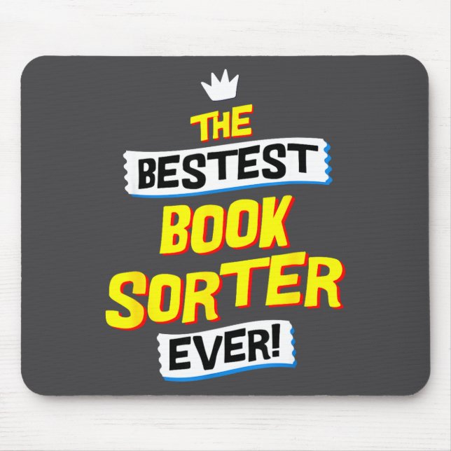 Book Sorter, Funny Job Occupation  Mouse Pad (Front)