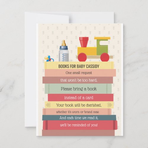 Book Stack Bring a Book Baby Shower Invitation