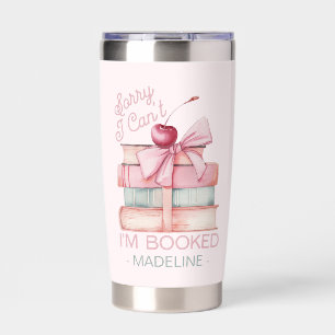 Book Stack Coquette Bow Name Insulated Tumbler