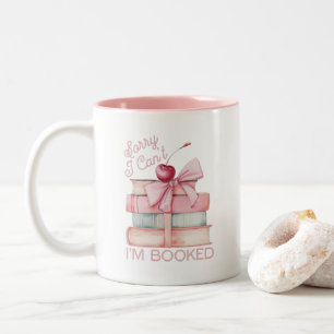Book Stack Coquette Bow Name Two-Tone Coffee Mug